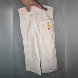 Kids Cream Corduroy Pants with Yellow Big Bird Patch